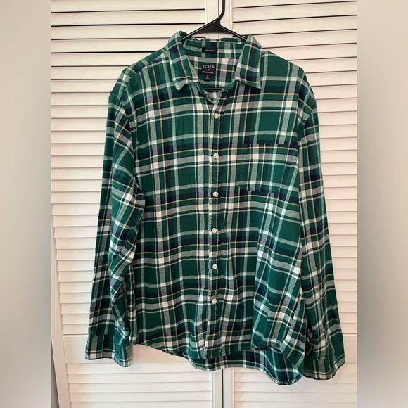 J. Crew Other - J.Crew Men’s Classic Flannel Long Sleeve Button Down Green Navy White Size XL